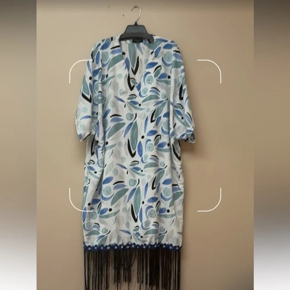 bohemian beaded Tassel kaftan dress/ beach cover up  size large - Picture 14 of 14